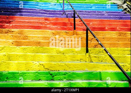 Istanbul, Türkiye. Regenbogentreppe von Istanbul Stockfoto