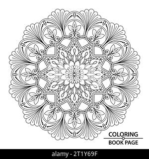 Circle Mandala Coloring Book Page Design für Kinder und Erwachsene Vecotr File Stock Vektor