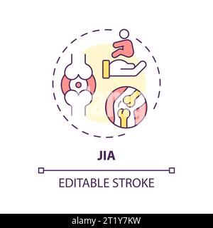 2D-Symbol für anpassbare dünne Linien JIA-Konzept Stock Vektor