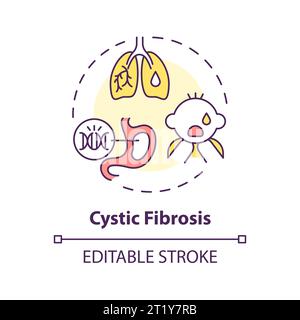 2D-Konzept für anpassbare dünne Linien mit zystischer Fibrose Stock Vektor