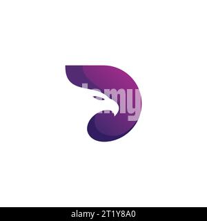 Logo-Vektor mit Buchstabe D Eagle. Abstrakte Adler-Illustration Stock Vektor