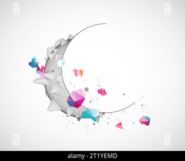 Sphere- oder Virusthema mit verbundenen Linien im Technologiestil. Abbildung Drahtdarstellung. Abstraktes 3D-Gitterdesign. Stock Vektor