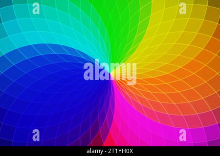 Farbenfrohe abstrakte geometrische Form im Vollformat. Stockfoto