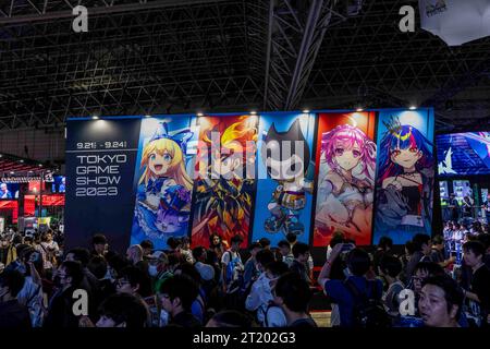 Chiba, Japan. September 2023. Allgemeine Ansicht des Tokio Game Show 2023 Branding in Makuhari Messe, Chiba. Videospielmacher und -Publisher sowie Vertreter der sozialen Medien waren in großer Zahl auf der Tokyo Game Show vertreten. (Foto: Stanislav Kogiku/SOPA Images/SIPA USA) Credit: SIPA USA/Alamy Live News Stockfoto