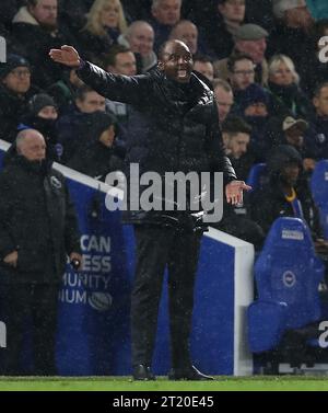 Crystal Palace hat bestätigt, dass Patrick Vieria seinen Posten als Manager im Crystal Palace am 17. März 2023 verlassen hat. - Brighton & Hove Albion V Crystal Palace, Premier League, das AMEX Community Stadium, Brighton, Großbritannien - 15. März 2023. Nur redaktionelle Verwendung – es gelten Einschränkungen für DataCo Stockfoto