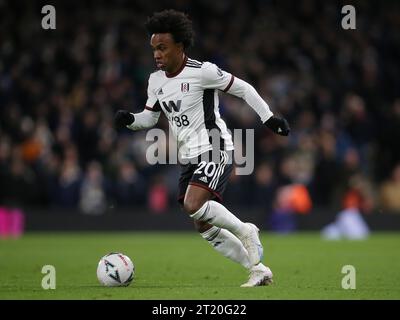 Willian von Fulham. - Fulham gegen Leeds United, der Emirates FA Cup, 5. Runde, Craven Cottage Stadium, London, UK - 28. Februar 2023. Nur redaktionelle Verwendung – es gelten Einschränkungen für DataCo. Stockfoto