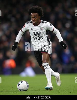 Willian von Fulham. - Fulham gegen Leeds United, der Emirates FA Cup, 5. Runde, Craven Cottage Stadium, London, UK - 28. Februar 2023. Nur redaktionelle Verwendung – es gelten Einschränkungen für DataCo. Stockfoto