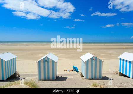 Neufchatel-Hardelot (Nordfrankreich): Strandhütten am Strand von Hardelot-Plage Stockfoto