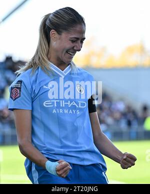 Joie Stadium, Sportcity, Manchester, England. Oktober 2023. Laia Aleixandri #4 der Manchester City Women feiert ihr Tor beim Manchester City Women Football Club V Bristol City Women's Football Club im Joie Stadium in der Barclays Women's Super League/Women’s Super League. (Kreditbild: ©Cody Froggatt/Alamy Live News) Stockfoto