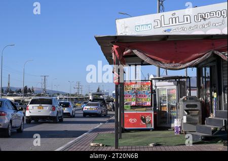 Palästina, PALÄSTINA, ISRAEL, Grenzstation Emek Harod, Jalamah, nahe Jenin, Kontrollposten an der israelischen Grenze *** PALÄSTINA, ISRAEL, Grenzstation Emek Harod bei Jenin, Jalamah, Grenzübergang nach Israel Jenin Palestine Stockfoto