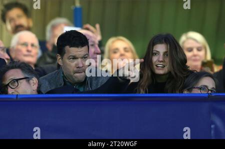 Michael Ballack, Ex Chelsea, und der deutsche Fußballspieler und Simone Ballack, seine Frau, schauen von der Tribüne aus zu. - Chelsea gegen Dinamo Zagreb, UEFA Champions League, Gruppe E, Stamford Bridge, London, Großbritannien – 2. November 2022 nur redaktionelle Verwendung – es gelten Einschränkungen für DataCo Stockfoto