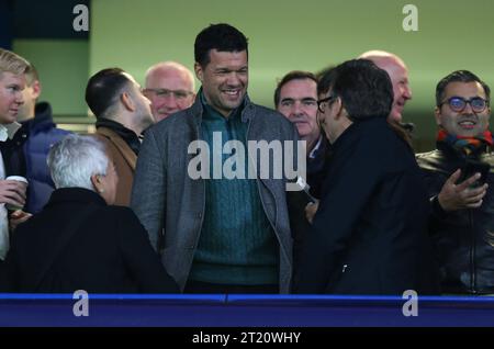 Michael Ballack, Ex Chelsea und deutscher Fußballspieler, schaut von der Tribüne an. - Chelsea gegen Dinamo Zagreb, UEFA Champions League, Gruppe E, Stamford Bridge, London, Großbritannien – 2. November 2022 nur redaktionelle Verwendung – es gelten Einschränkungen für DataCo Stockfoto