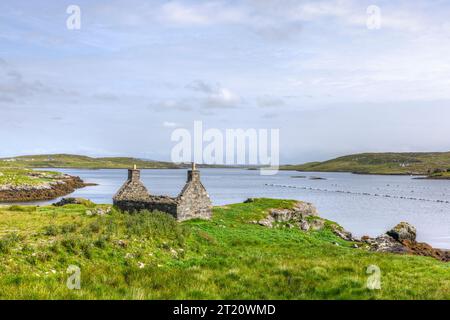 Ruinierte Shieling auf Great Bernera, Isle of Lewis, Schottland Stockfoto