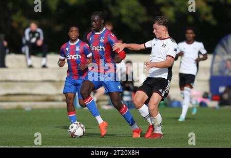 Hindolo Mustapha aus Kristallpalast U18. - Crystal Palace U18 gegen Fulham U18, U18 Premier League South, Crystal Palace Academy, London. - 29. Oktober 2022. Nur redaktionelle Verwendung – es gelten Einschränkungen für DataCo. Stockfoto