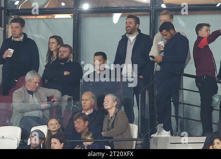 Mark Wright ist Essex und sein Ehemann Michelle Keegan. - West Ham United gegen Silkeborg, UEFA Europa Conference League, Gruppe B, London Stadium, London, UK - 27. Oktober 2022 nur redaktionelle Verwendung - DataCo-Beschränkungen gelten Stockfoto