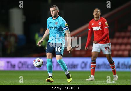 Pierce Sweeney aus Exeter City. - Charlton Athletic V Exeter City, Sky Bet League One, The Valley Stadium, London, UK - 11. Oktober 2022 nur redaktionelle Verwendung - es gelten Einschränkungen von DataCo Stockfoto