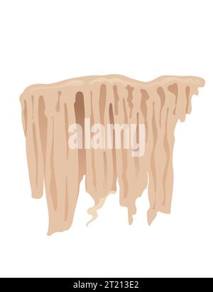 Höhle Stein Mineral Stalaktit Säule natürliches Wachstum Geologie Formationen Vektor Illustration isoliert auf weißem Hintergrund Stock Vektor