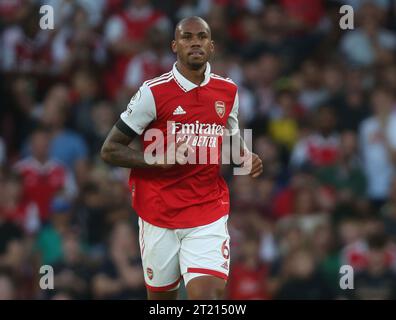 Gabriel von Arsenal. - Arsenal gegen Fulham, Premier League, Emirates Stadium, London, UK - 27. August 2022 nur redaktionelle Verwendung - es gelten Einschränkungen bei DataCo Stockfoto