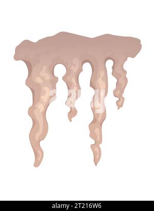 Höhle Stein Mineral Stalaktit Säule natürliches Wachstum Geologie Formationen Vektor Illustration isoliert auf weißem Hintergrund Stock Vektor