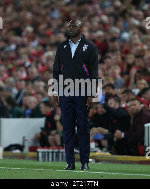 Patrick Vieria Manager von Crystal Palace. - Liverpool gegen Crystal Palace, Premier League, Anfield, Liverpool, UK - 15. August 2022 nur redaktionelle Verwendung - es gelten Einschränkungen bei DataCo Stockfoto