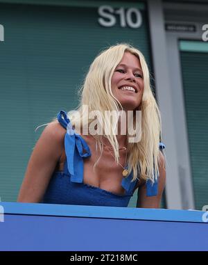 Das Deutsche Supermodel Claudia Schiffer. - Chelsea V Tottenham Hotspur, Premier League, Stamford Bridge, London, Großbritannien - 14. August 2022 nur redaktionelle Verwendung - es gelten Einschränkungen für DataCo Stockfoto