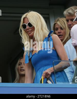 Das deutsche Supermodel Claudia Schiffer. - Chelsea V Tottenham Hotspur, Premier League, Stamford Bridge, London, Großbritannien - 14. August 2022 nur redaktionelle Verwendung - es gelten Einschränkungen für DataCo Stockfoto