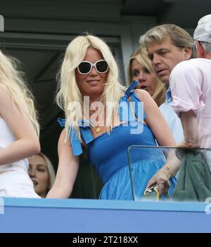 Das deutsche Supermodel Claudia Schiffer. - Chelsea V Tottenham Hotspur, Premier League, Stamford Bridge, London, Großbritannien - 14. August 2022 nur redaktionelle Verwendung - es gelten Einschränkungen für DataCo Stockfoto