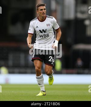 Joao Palhinha aus Fulham während des Spiels zwischen Fulham und Villarreal im Vorsaison-Freundschaftsspiel im Craven Cottage Stadium am 31. Juli 2022. - Fulham gegen Villarreal, Craven Cottage Stadium, London. - 31. Juli 2022. Nur Redaktionelle Verwendung Stockfoto