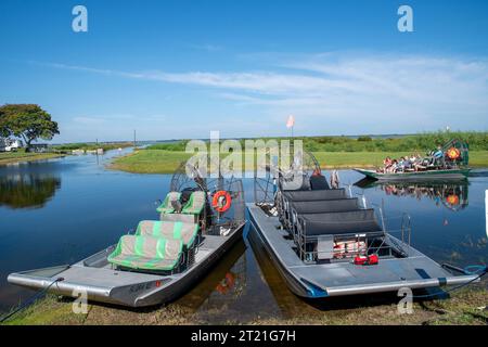 Luftboottouren in natürlicher Umgebung auf dem Lake Tohopekaliga, St. Cloud, Kissimee, Florida, über die Quellen der everglades Stockfoto