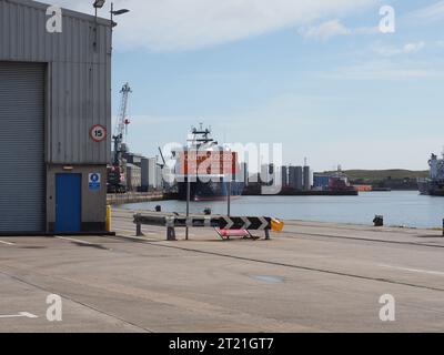 ABERDEEN, Großbritannien - 14. SEPTEMBER 2023: Hafen von Aberdeen Stockfoto