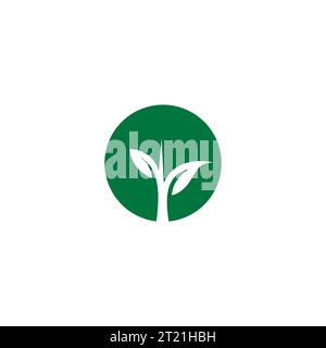 Logo-Vektor Des Wachstumsbaums. Baumsymbol. Blattlogo Stock Vektor