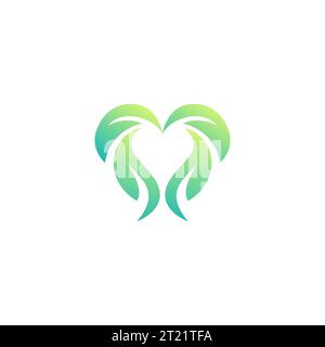 Logodesign „Love Leaf“. Herzblatt-Symbol Stock Vektor