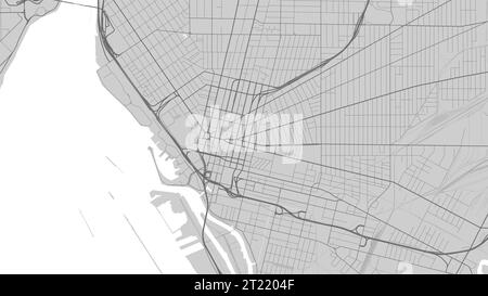 Karte von Buffalo City, New York, Vereinigte Staaten. Städtisches schwarz-weißes Poster. Straßenkarten-Bild mit Ansicht der Großstadtregion. Stock Vektor