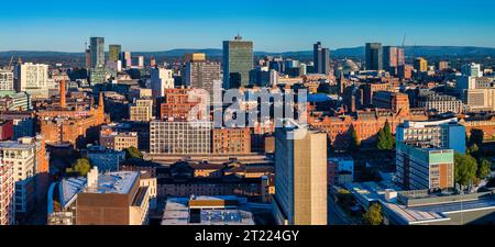 Manchester Skyline am frühen Morgen Stockfoto