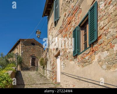 Ein Blick auf Collodi Castello, Italien und das antike Oratorium Stockfoto