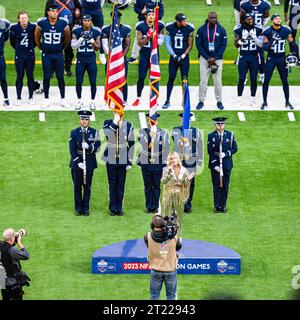 LONDON, VEREINIGTES KÖNIGREICH. Oktober 23. Während der NFL 2023 London Series – Baltimore Ravens gegen Tennessee Titans im Tottenham Hotspur Stadium am Sonntag, 15. Oktober 2023. LONDON ENGLAND. Quelle: Taka G Wu/Alamy Live News Stockfoto