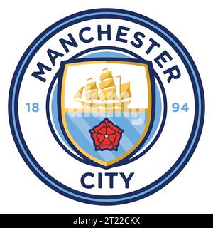 Manchester City FC Buntes Logo englischer Profi-Fußball-Liga-System, Vektor-Illustration abstraktes Bild Stock Vektor