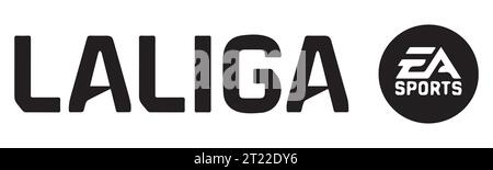 LaLiga EA Sport Schwarz-weiß-Logo Spanien professionelle Fußball-Liga-System, Vektor-Illustration abstraktes Schwarz-weiß-bearbeitbares Bild Stock Vektor