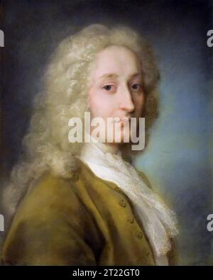 Antoine Watteau. Porträt des französischen Künstlers Jean-Antoine Watteau (1684-1721) von Rosalba Carriera, Pastell auf Papier, 1721 Stockfoto