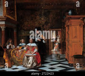 Pieter de Hooch. Gemälde des niederländischen Goldenen Zeitalters Pieter de Hooch (1629-1684), Öl auf Leinwand, 1663 Stockfoto