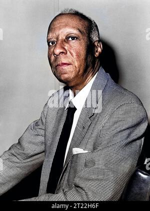 A. Philip Randolph (1889–1979), US-amerikanischer Gewerkschafter und Bürgerrechtler, halblanges Porträt, John Bottega, New York World-Telegram and the Sun Newspaper Photograph Collection, 1963 Stockfoto