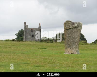 Ruine einer verlassenen Zinnmine bei Hurlers Stone Circles im Bodmin Moor bei Minions. Stockfoto