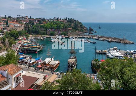 Alter Hafen in Kaleici von Antalya, Mittelmeerküste, Südtürkei Stockfoto