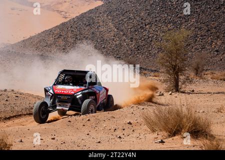 Zagora, Maroc. Oktober 2023. 312 AKKEL Dania (sau), PERRY Taye (ger), Wevers Sport, Taurus T3Max, FIA W2RC, Aktion während der dritten Phase der Rallye du Maroc 2023 am 16. Oktober 2023 in Zagora, Marokko - Foto Julien Delfosse/DPPI Credit: DPPI Media/Alamy Live News Stockfoto