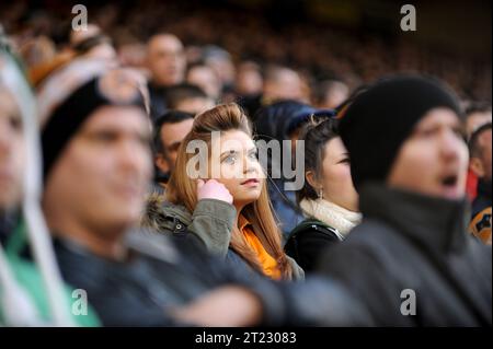 Wölves Football emotional Supporters Fans - Sky Bet Football League One - Wolverhampton Wanderers / Notts County 15/02/2014 Stockfoto