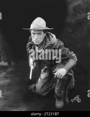 Porträt des Silent Western Star WILLIAM S. hart von EVANS L.A. um 1918 Stockfoto