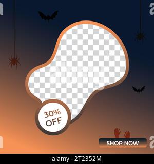 Halloween Party Nacht Einladung, Party Dekoration Bunte Social Media Post Hintergrund Design Vektor Illustration Poster Stock Vektor