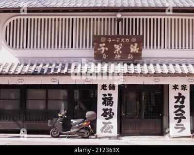 Castella Shop 'Fukusaya' Hauptgeschäft mit einer langen Geschichte in Nagasaki, Kyushu Region, Japan Stockfoto