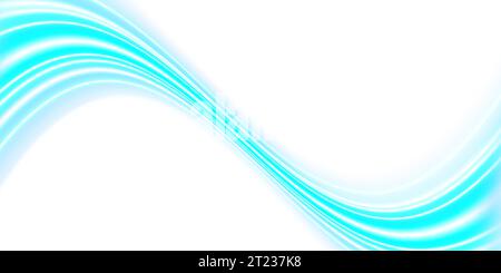 Blaue Welle zeigt einen Strom sauberer Frischluft. Moderne wellenförmige Linien Air Hintergrund. Frisches Aroma. Vektorabbildung. Stock Vektor