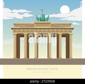 Brandenburger Tor - Pariser Platz , Berlin, Deutschland - Stockbild als EPS 10 Datei Stock Vektor